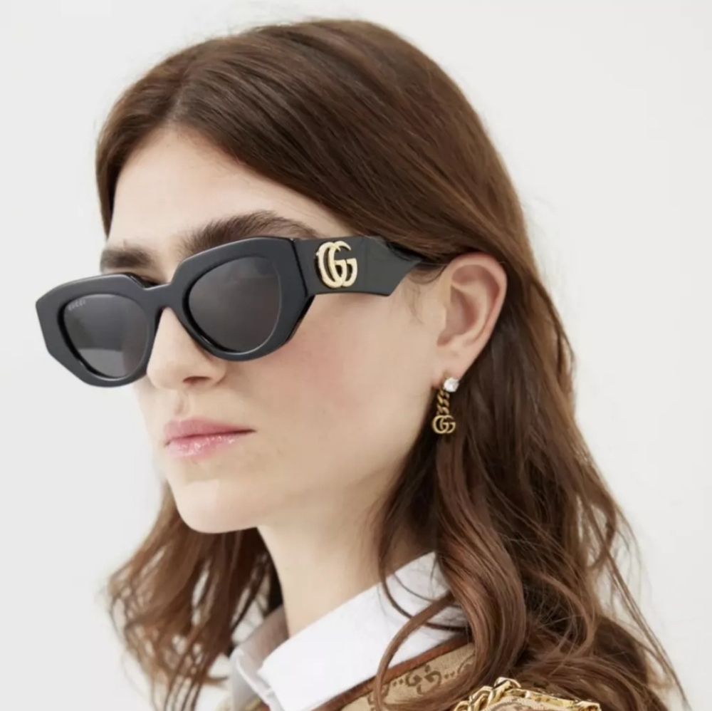 NEW Gucci GG1421S-001 Black Sunglasses